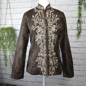 Chico's Brown Embroidered Blazer